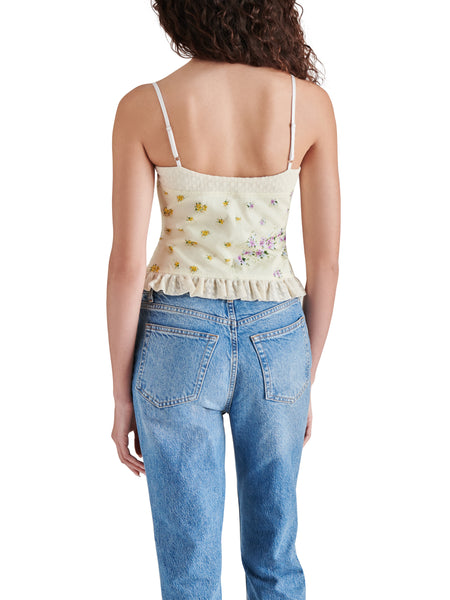 Blossom Top Multi Top Beige con Flores para Mujer