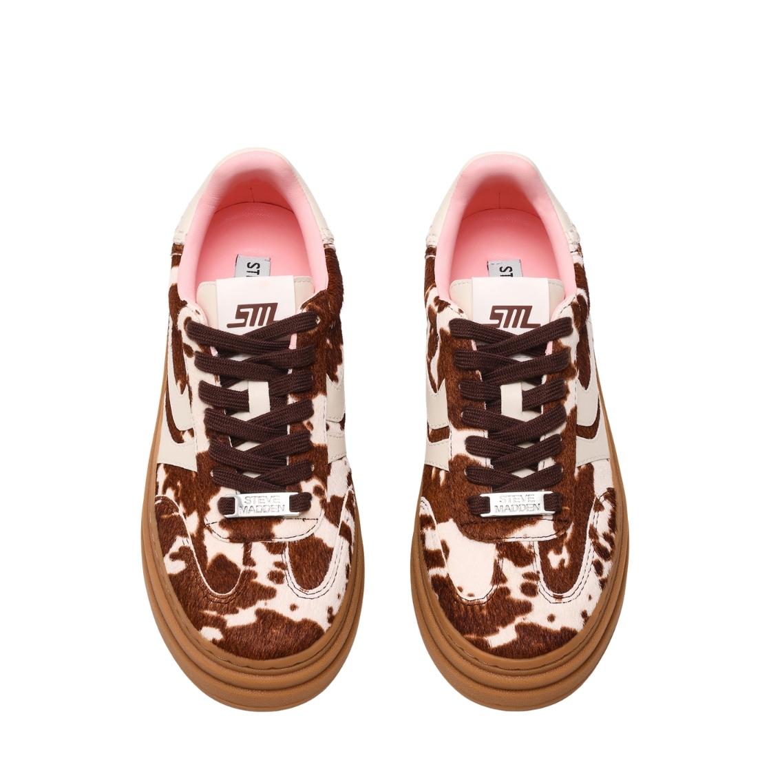 Dodge2 C Brown Multi Tenis con Print de Vaca para Mujer