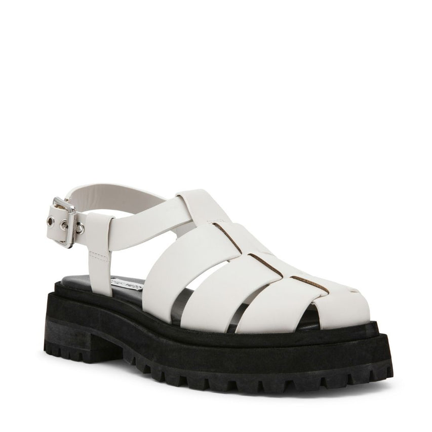 Market White Action Leather Sandalias Blancas de Piel