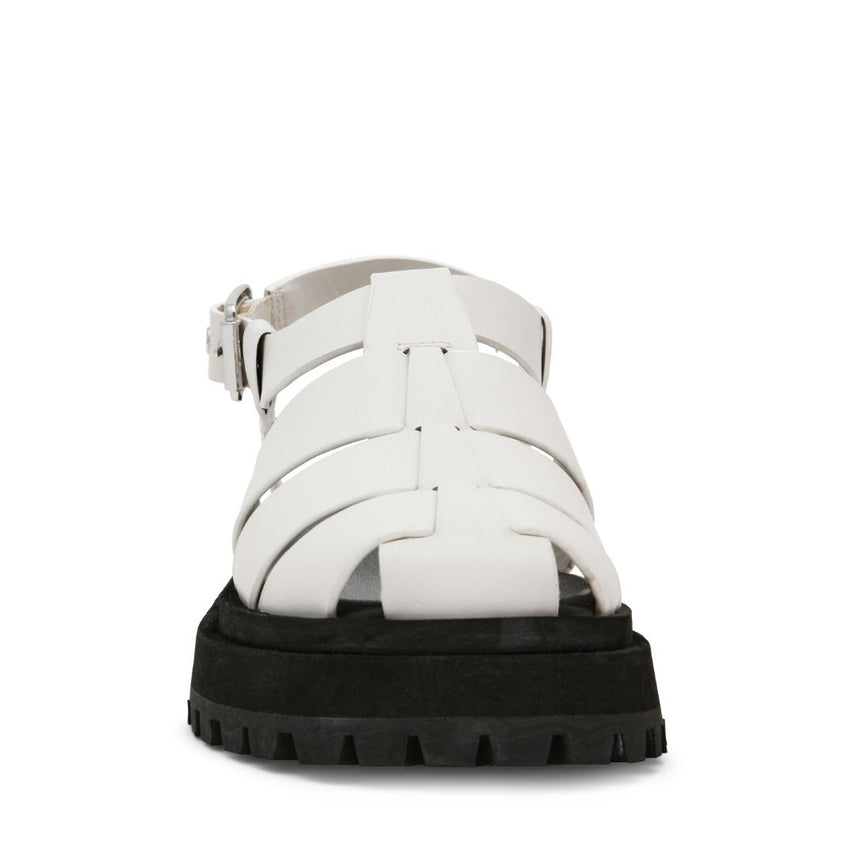 Market White Action Leather Sandalias de Piel para Mujer