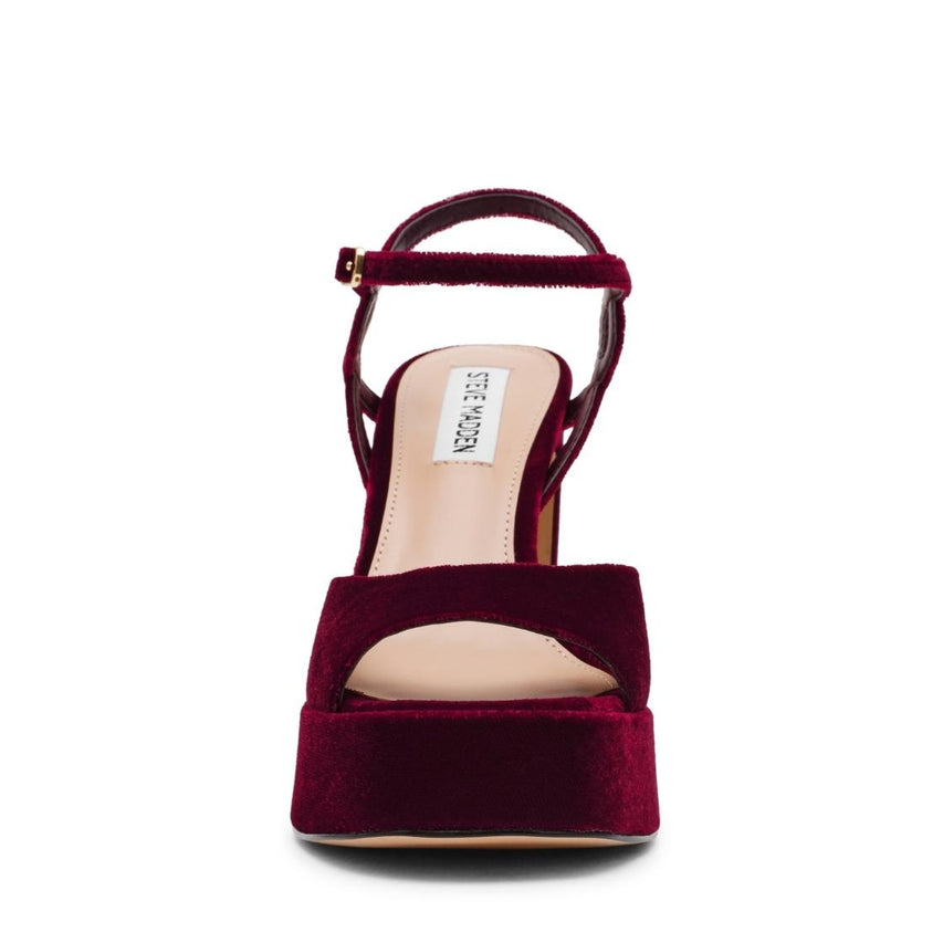 Miliana Burgundy Velvet Tacones para Mujer