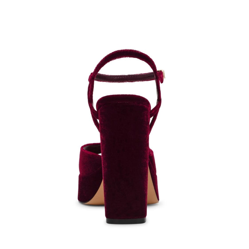 Miliana Burgundy Velvet Tacones Vino para Mujer