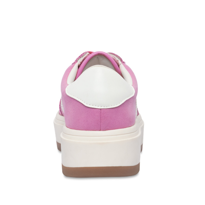 Navida Pink Suede Tenis Blanco con Rosa para Mujer