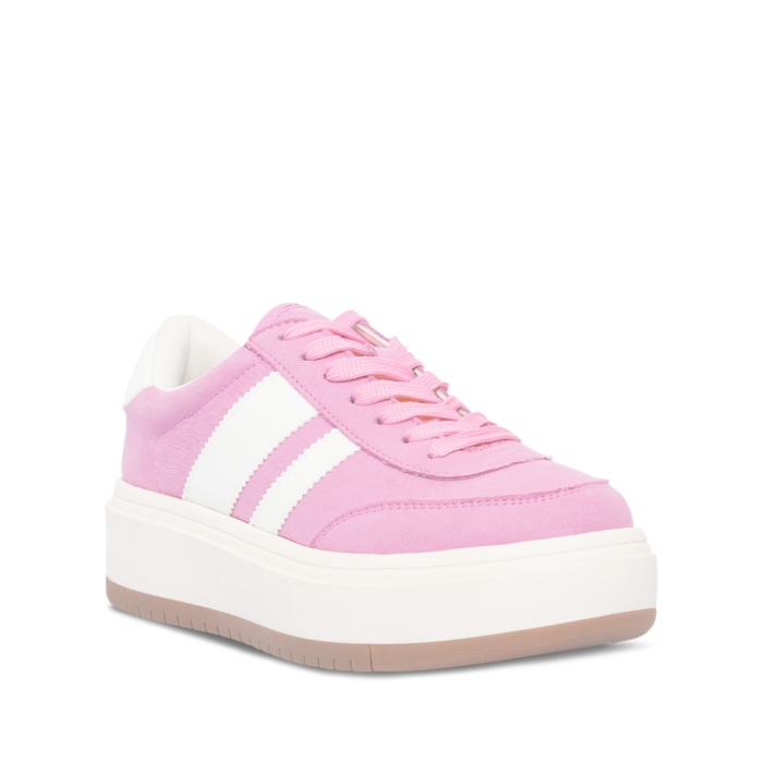 Navida Pink Suede Tenis Blanco con Rosa