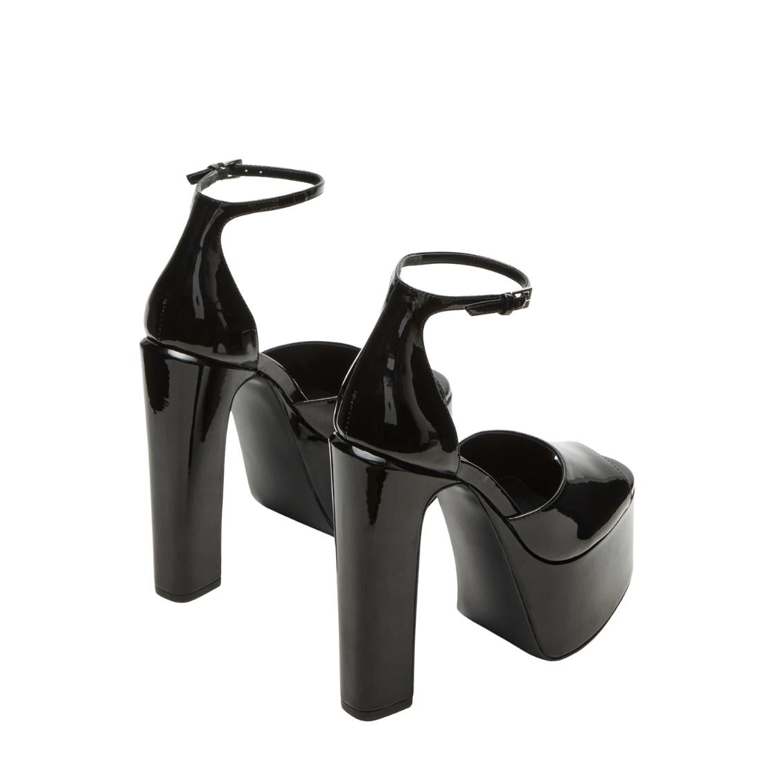 Nightfall Black Patent Sandalias de Tacon Negras para Mujer