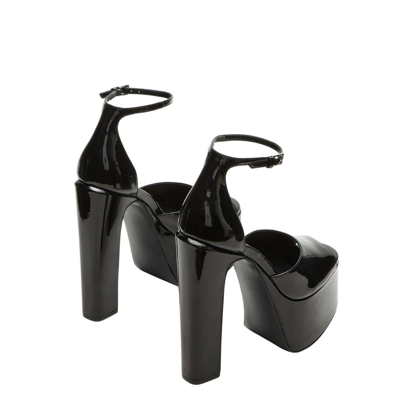 Nightfall Black Patent Sandalias de Tacon Negras para Mujer