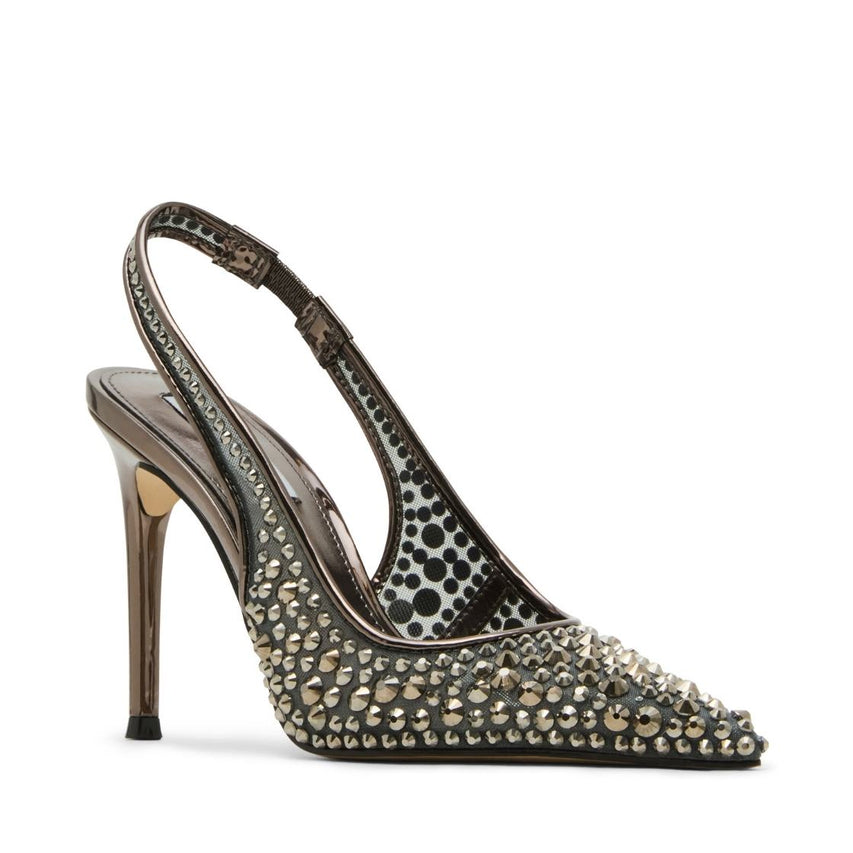 Reyes R Pewter Tacones con Brillos Plateados