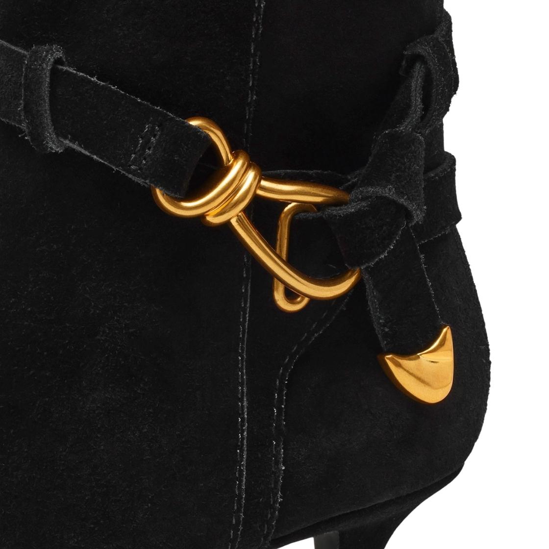 Roller Black Suede Botines de Negros para Mujer