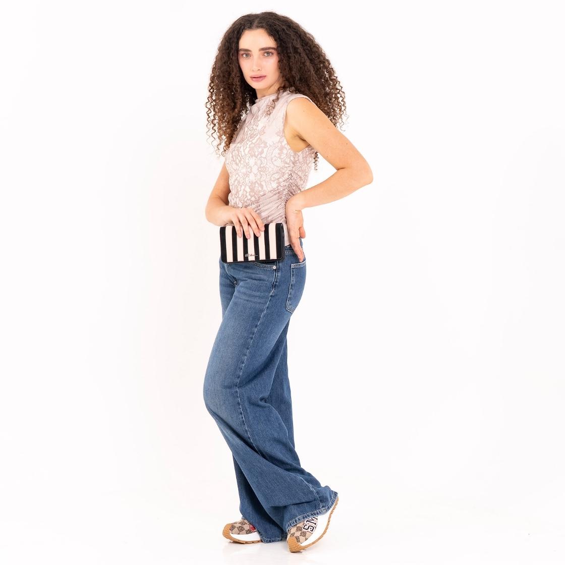 Bwhisp Black/White Bolso Clutch Blanco y Negro Para Mujer