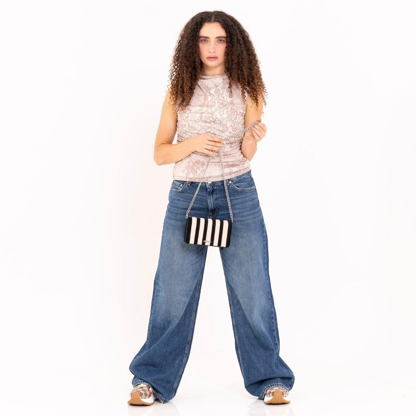 Bwhisp Black/White Bolso Clutch Blanco y Negro Para Mujer