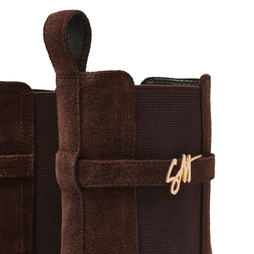 CHARITY-SM CHOCOLATE BROWN SUEDE