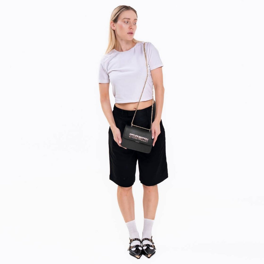 Bstakes2 Black Gold Bolsa Crossbody Negra para Mujer