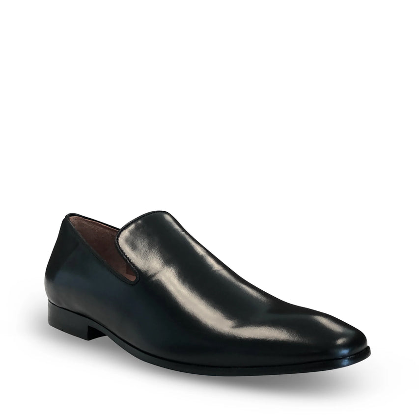 Fabio Black Leather Zapatos de Vestir Negros