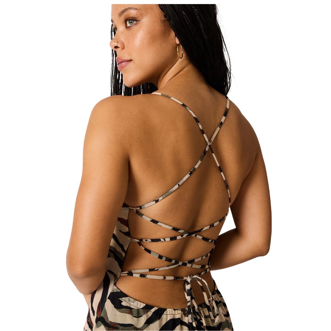 ADELLA DRESS CARAMEL ZEBRA