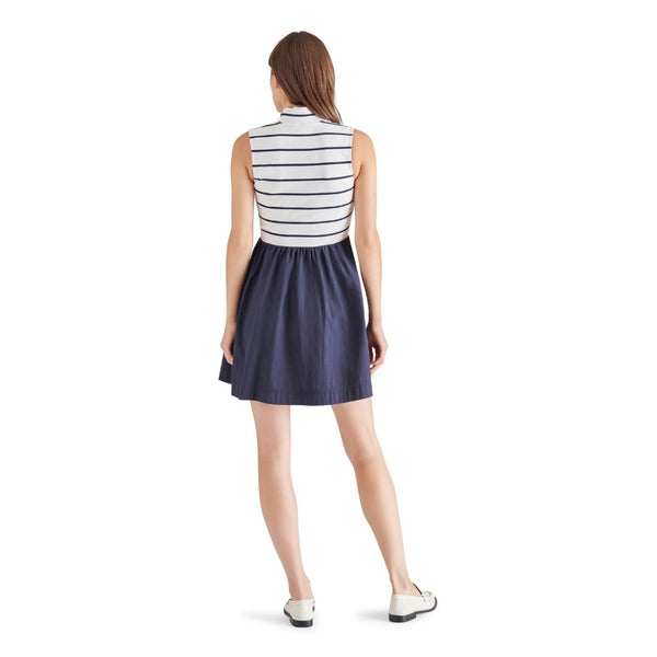 LYON DRESS NAVY STRIP