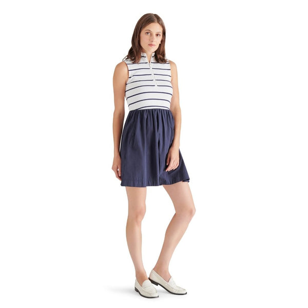 LYON DRESS NAVY STRIP