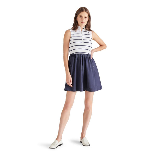 LYON DRESS NAVY STRIP