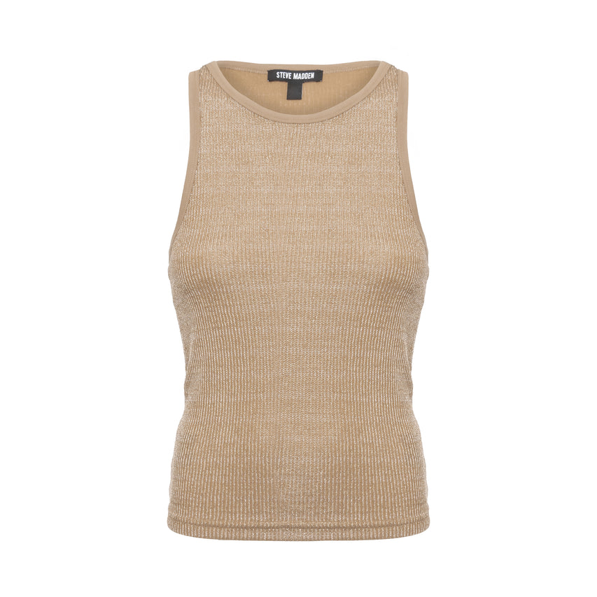 Metallic Racer Back Tank Gold