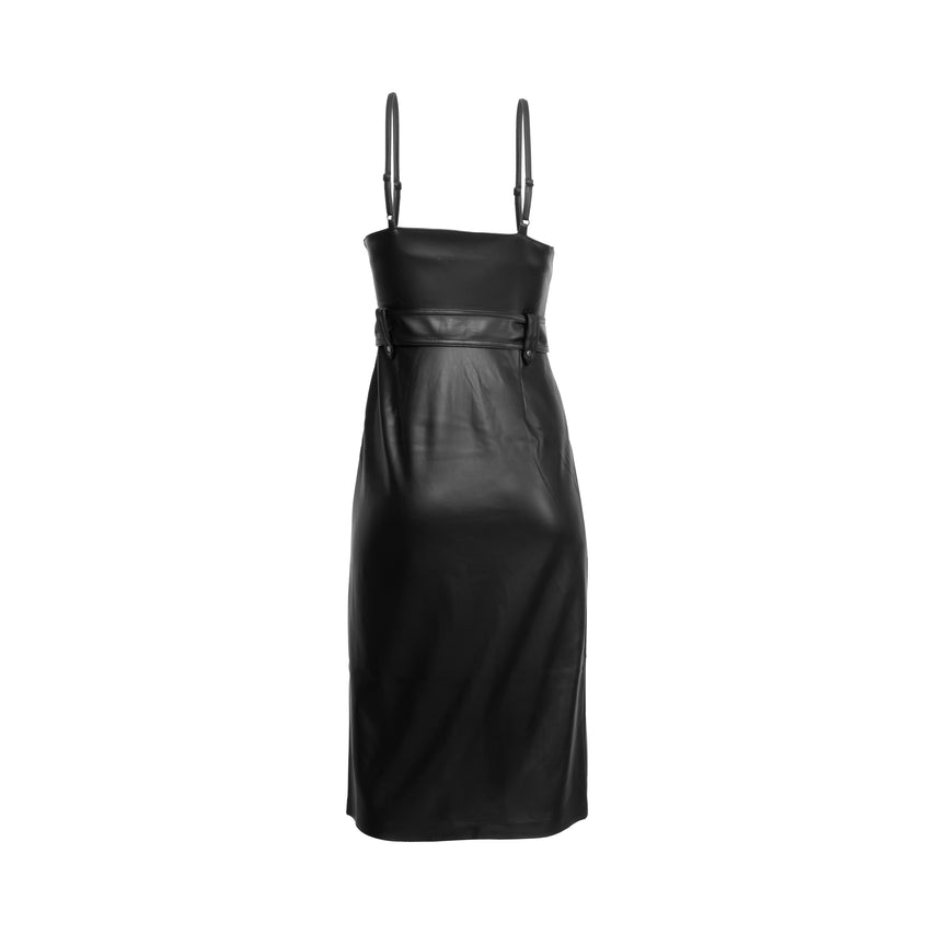 Levina Dress Black Vestido de Vinipiel para Mujer