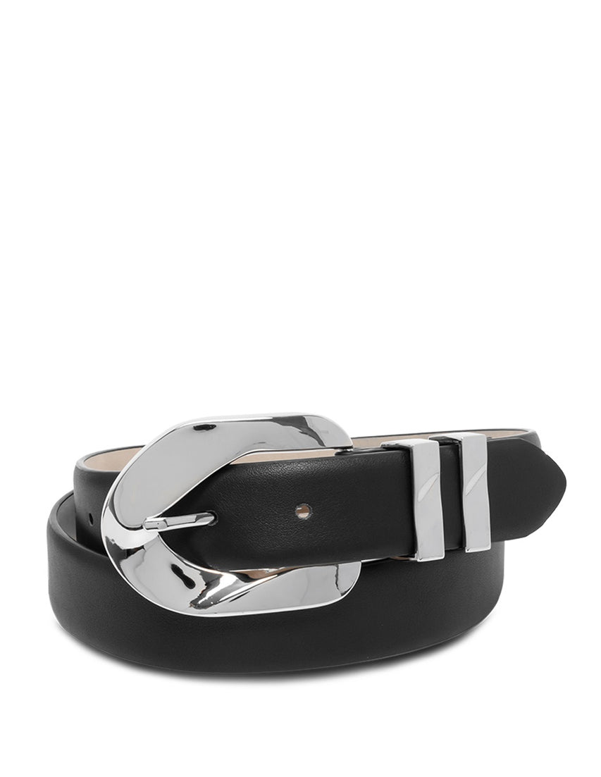CINTURON BLACK/NICKLE