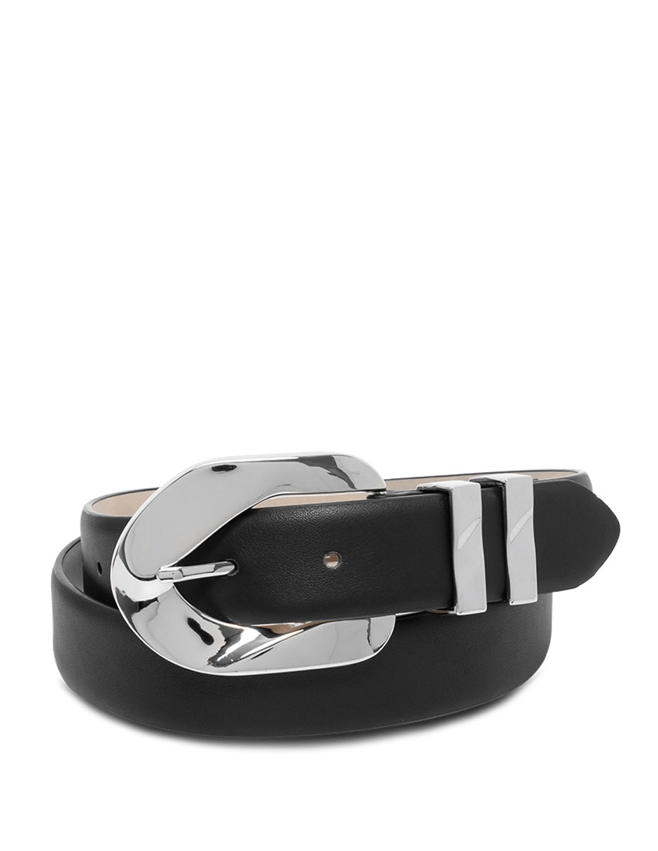 CINTURON BLACK/NICKLE