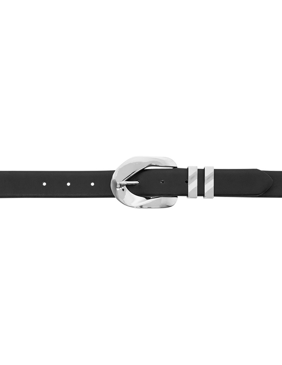 CINTURON BLACK/NICKLE
