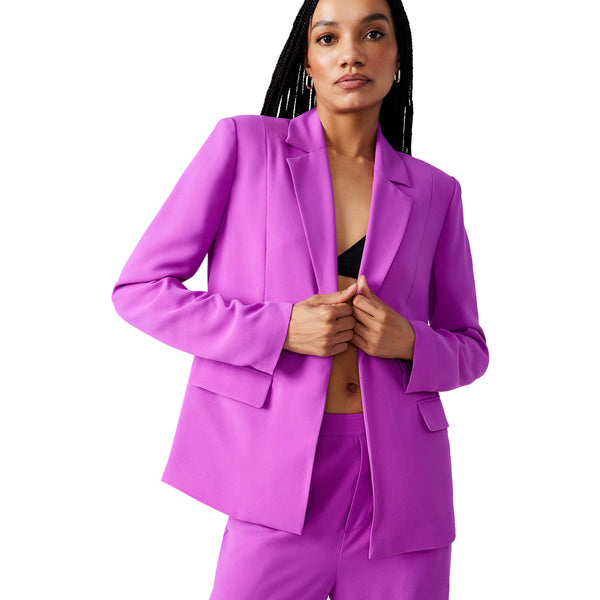 Payton Blazer Purple Cactus Flower Blazer Morado para Mujer