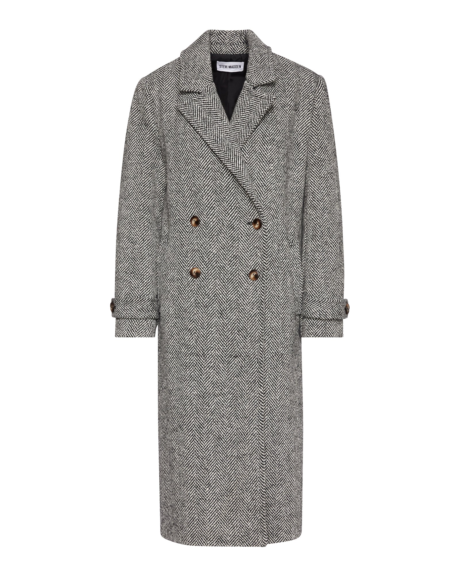 Prince Coat Black Herringbone