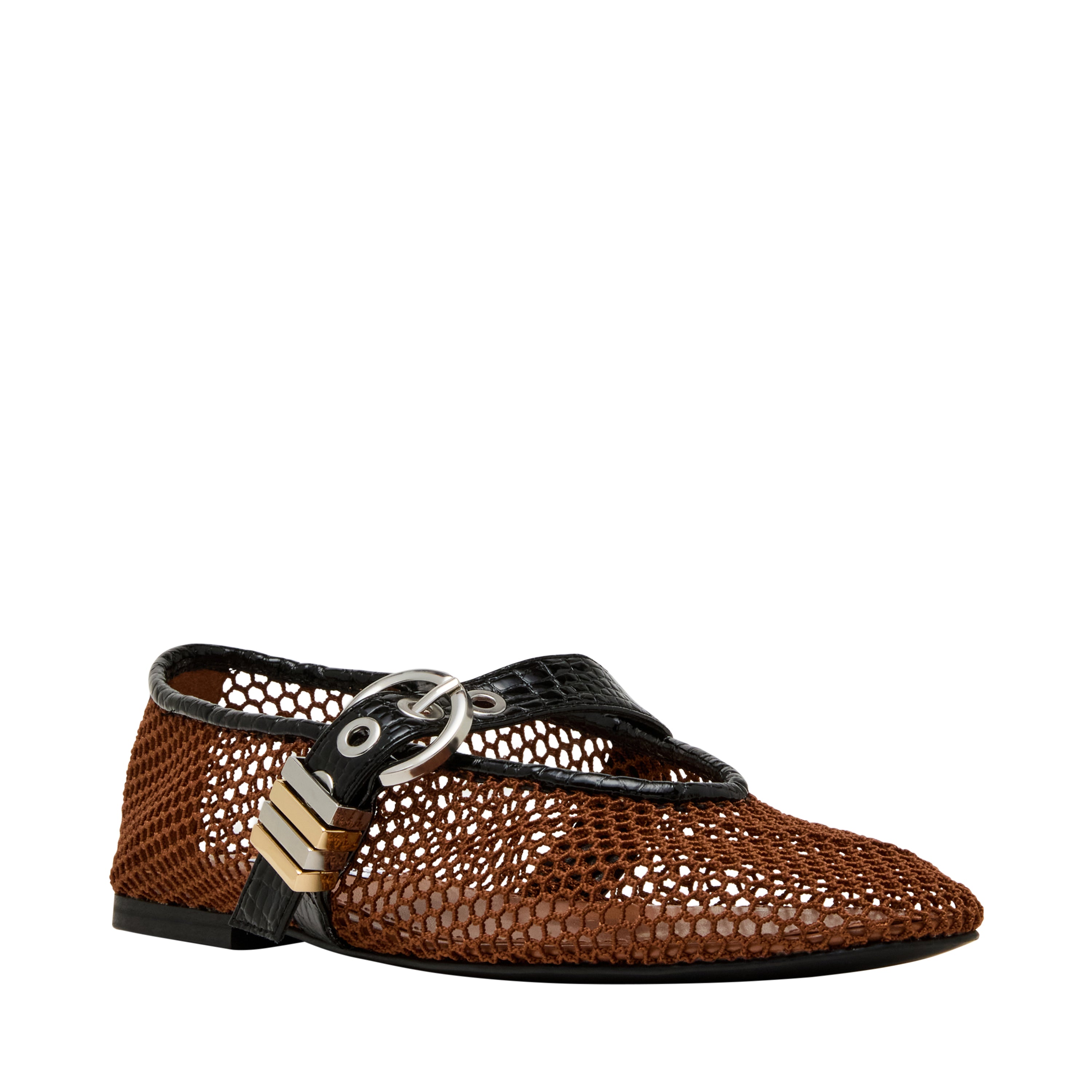 LUCIA-MESH COGNAC/BLACK