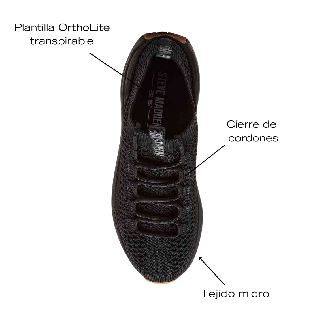 Voldon Black Tenis Negros Deportivos