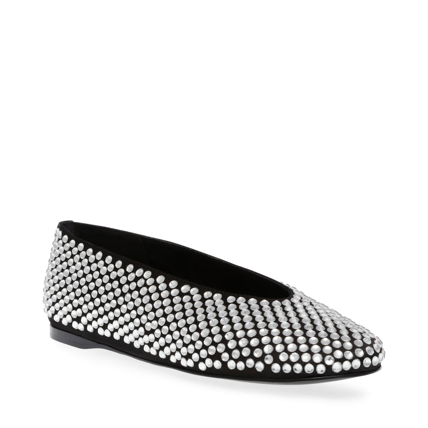 A Lister Black Flats con Brillos Negros