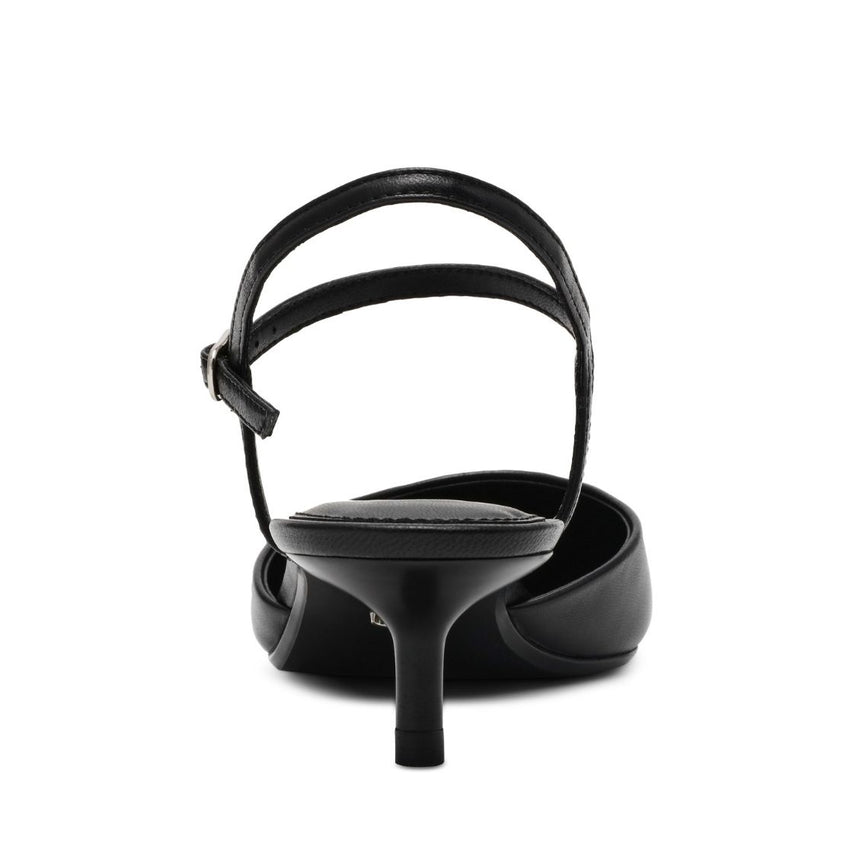 Adelaide Black Leather Tacones Negros para Mujer