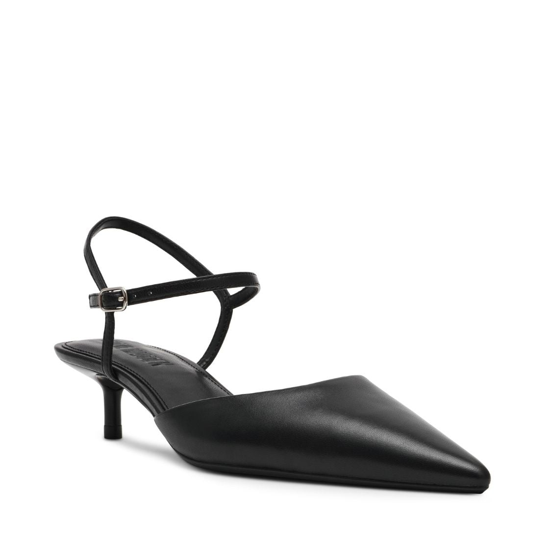 Adelaide Black Leather Tacones Negros