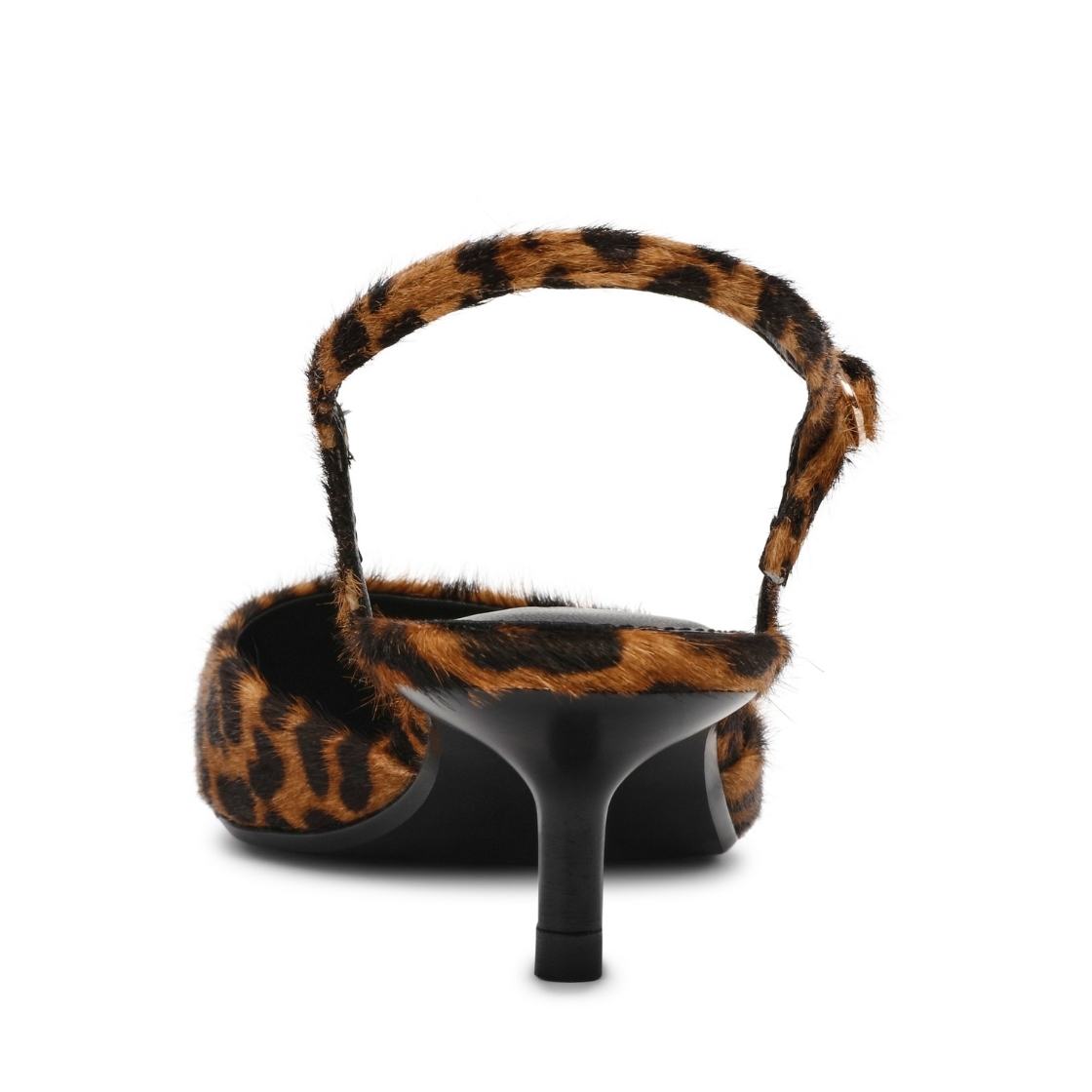 Adelaide L Leopard Tacones Cafes con Textura de Pelo para Mujer