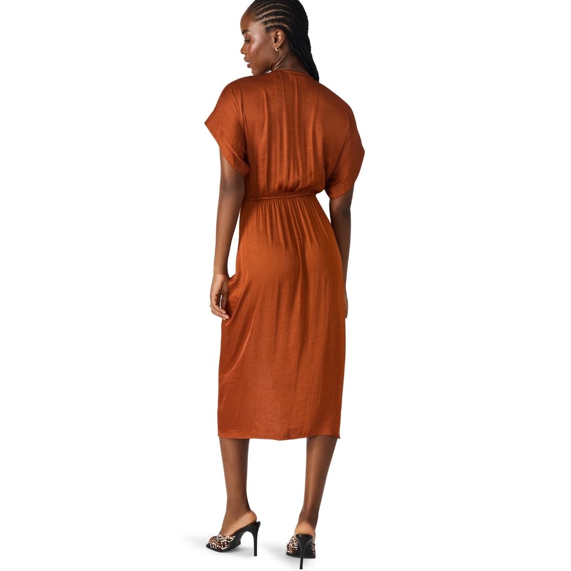 Aimee Dress Gingerbread Vestido  Satinado Café para Mujer