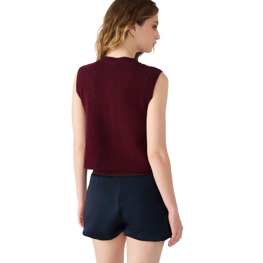 Aliya Sweater Vest Chaleco Vino para Mujer