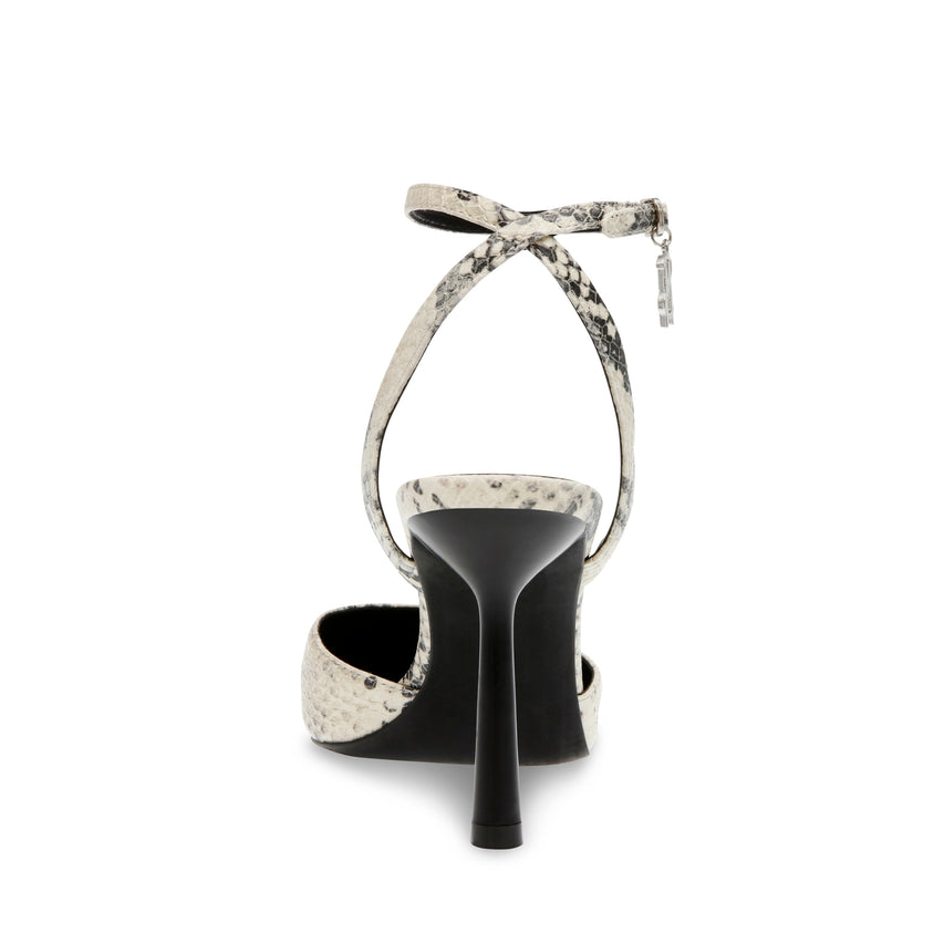 Alliance Beige Snake Tacones con Estampado Tipo Serpiente Blanco con Negro para Mujer
