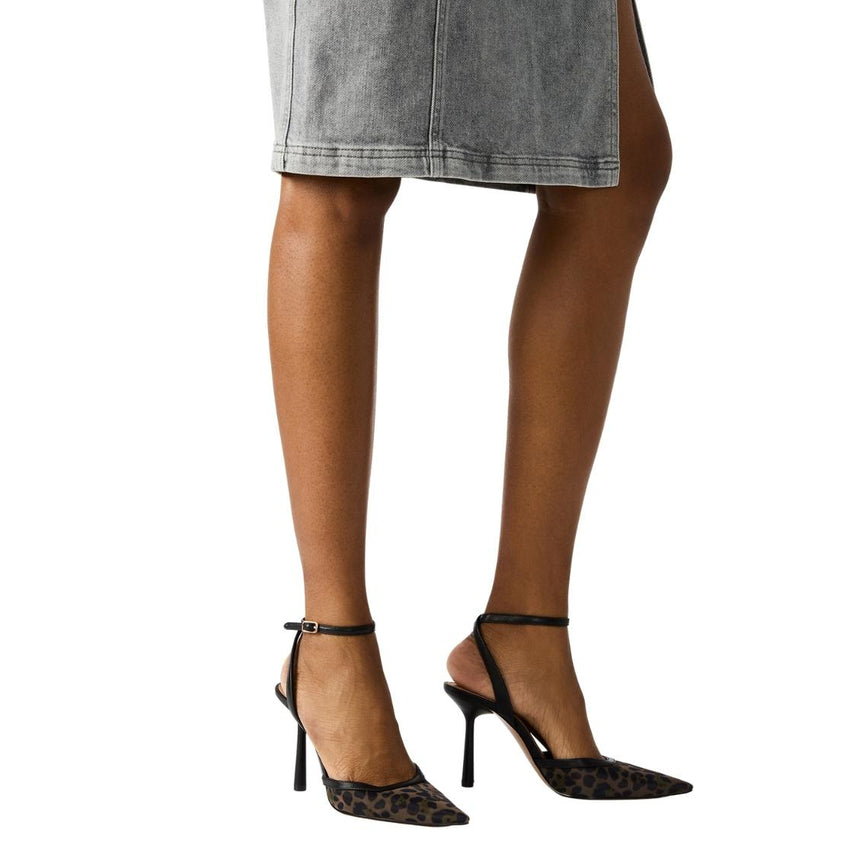 Alliance M Leopard Tacones Punta Triangular para Mujer