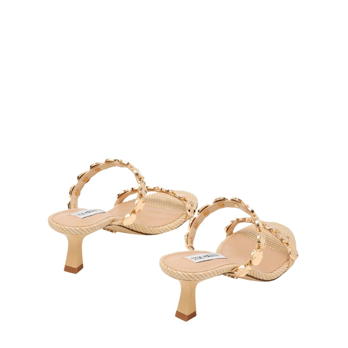 Annika Natural Raffia Leather Sandalias de Tacón Beige Para Mujer