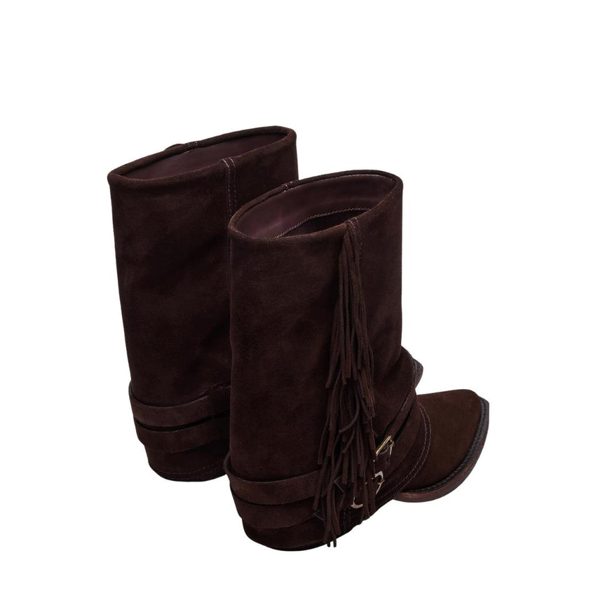 Ansel Brown Suede Botines Cafés Para Mujer