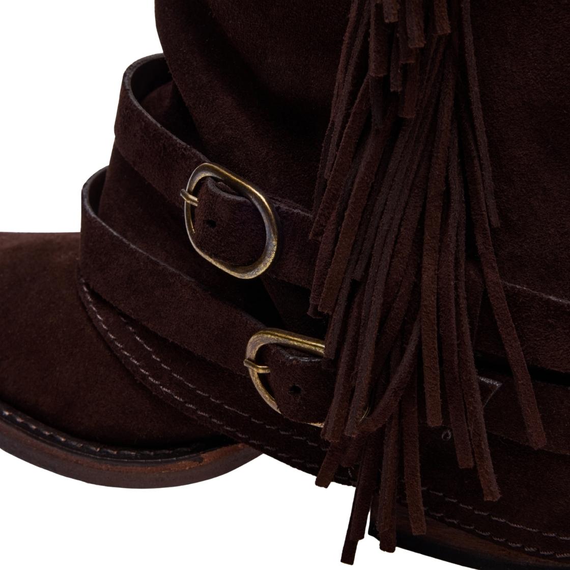 Ansel Brown Suede Botines Para Mujer con Hebillas
