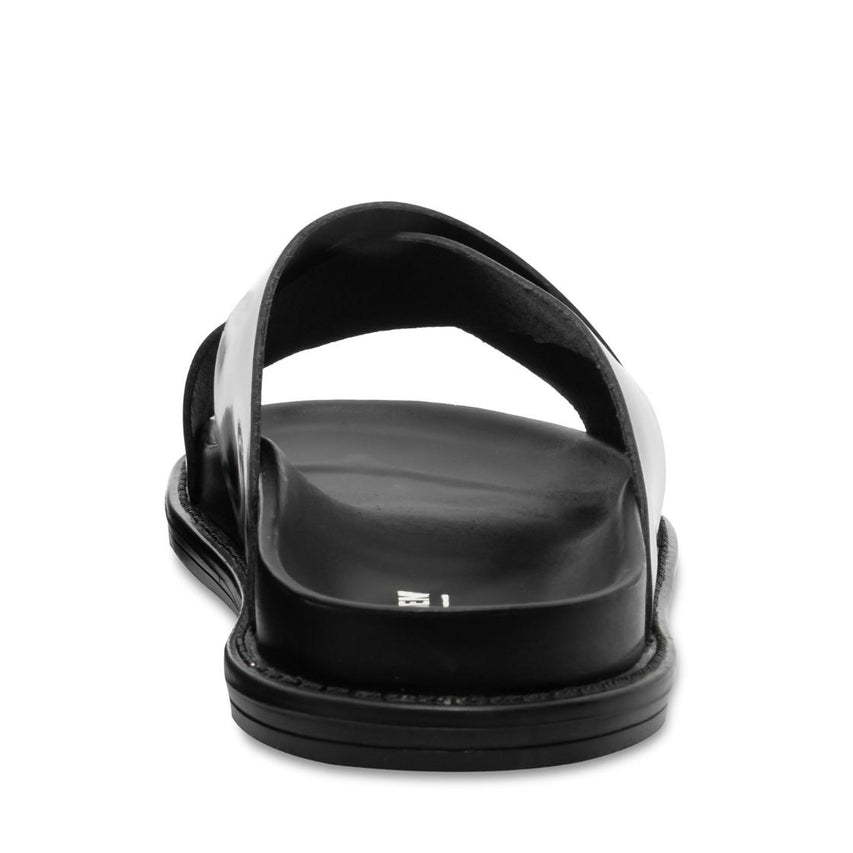 Aquiles Black Leather Sandalias Negras Para Hombre