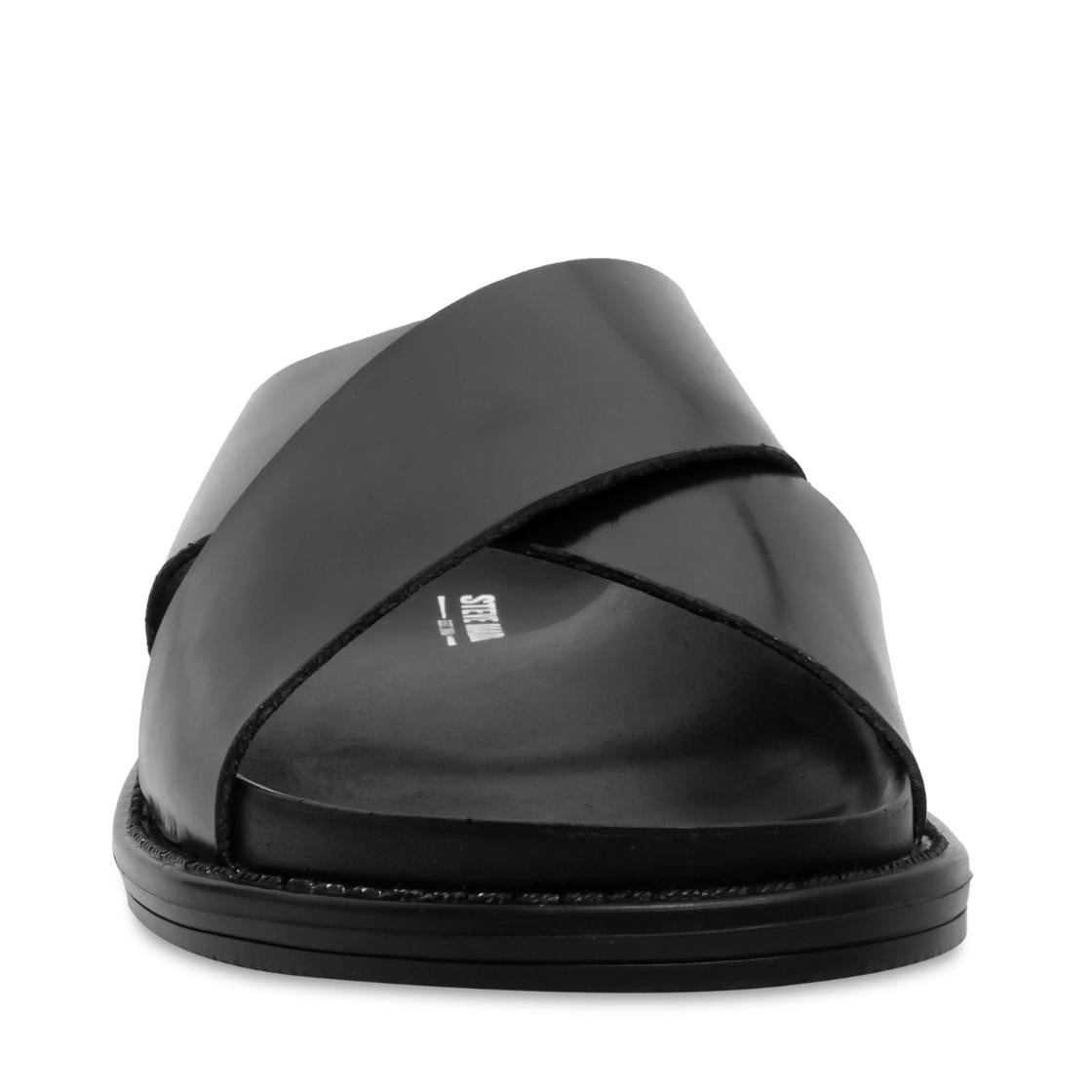 Aquiles Black Leather Sandalias Para Hombre