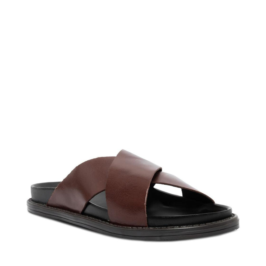 Aquiles Tan Leather Sandalias Cafés