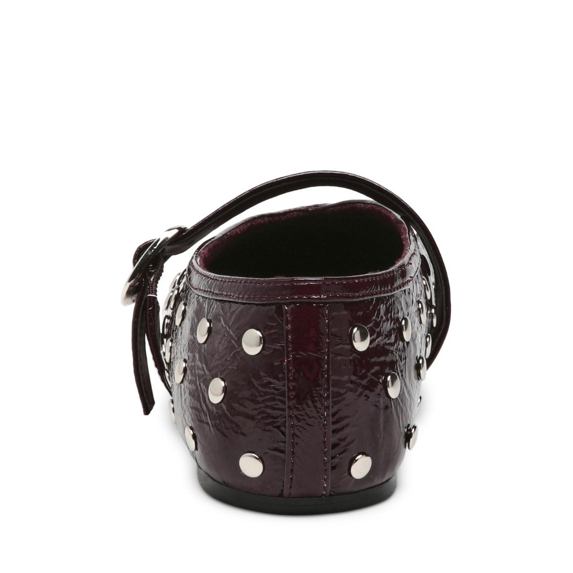 Archer Cherry Lacquer Leather Flats Vino para Mujer