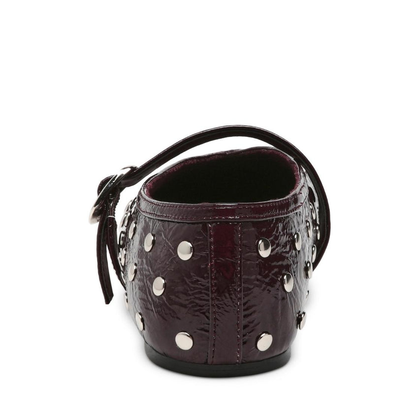 Archer Cherry Lacquer Leather Flats Vino para Mujer