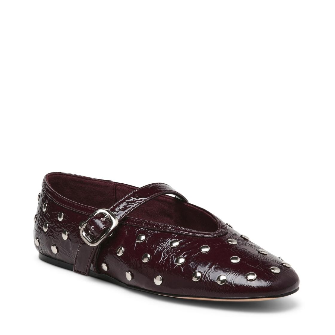 Archer Cherry Lacquer Leather Flats Vino