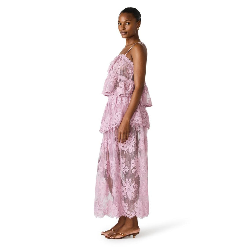 Arietty Top Mauve Shadows Top Lila con Encaje Para Mujer