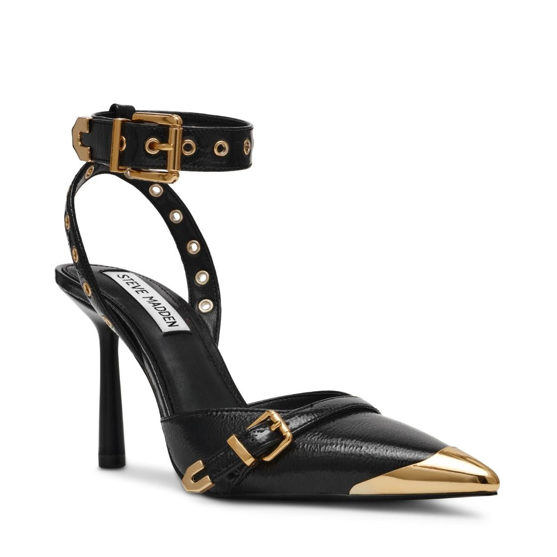 Astra Black Tacones Negro con Dorado