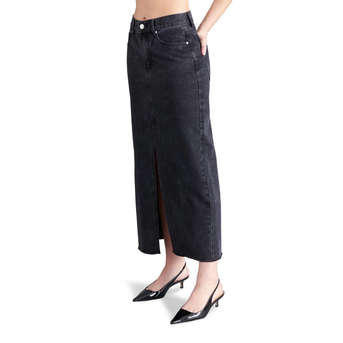 Avani Denim Skirt Washed Black Falda Negra